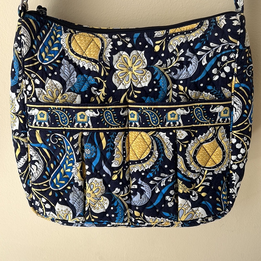 Vera Bradley Classic Quilted Medium shoulder bag - blue, yellow & black